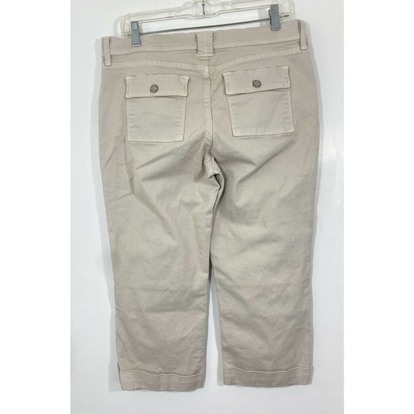 NYDJ khaki flat front capri cropped pants - Picture 5 of 9